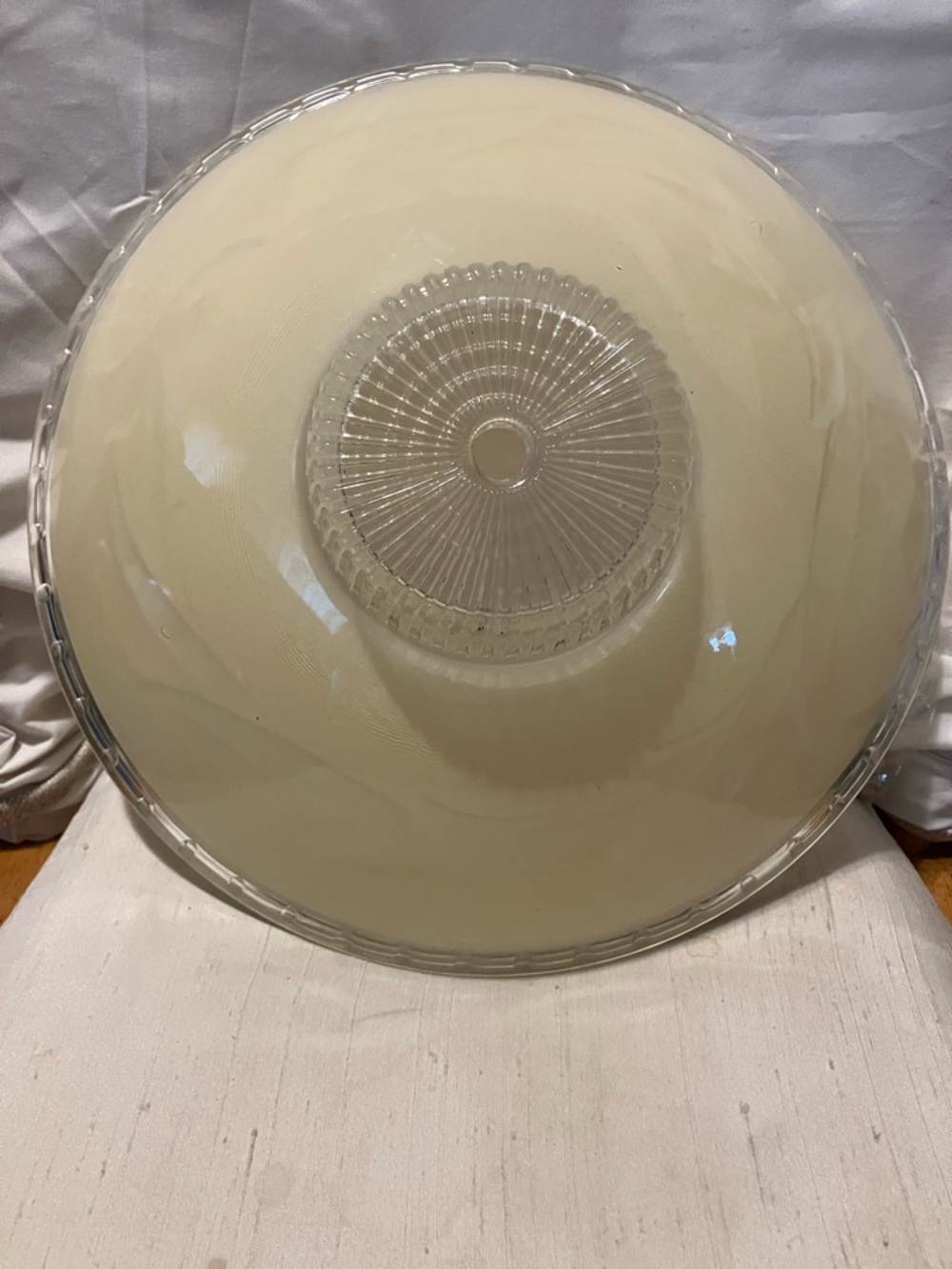 Vintage frosted tan -gold with glass light bulb dome style cover